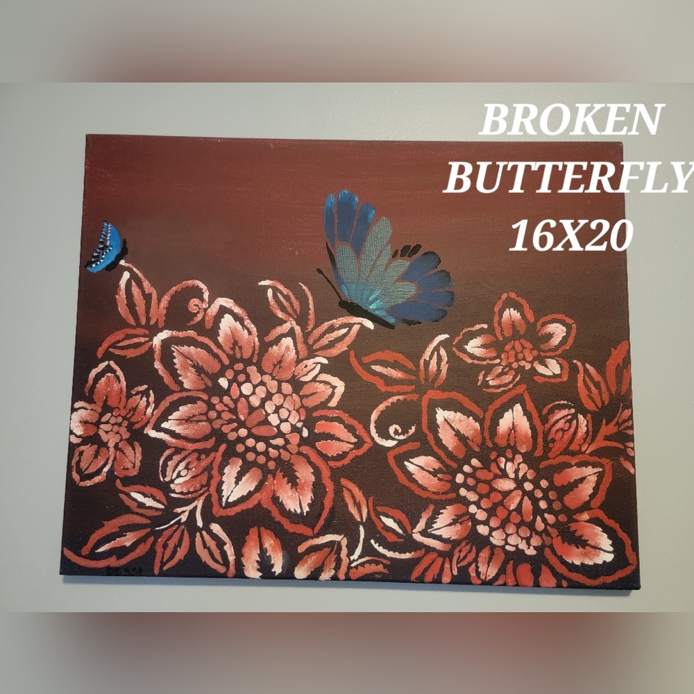 Broken Butterfly Hand Painted Canvas